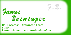 fanni meininger business card